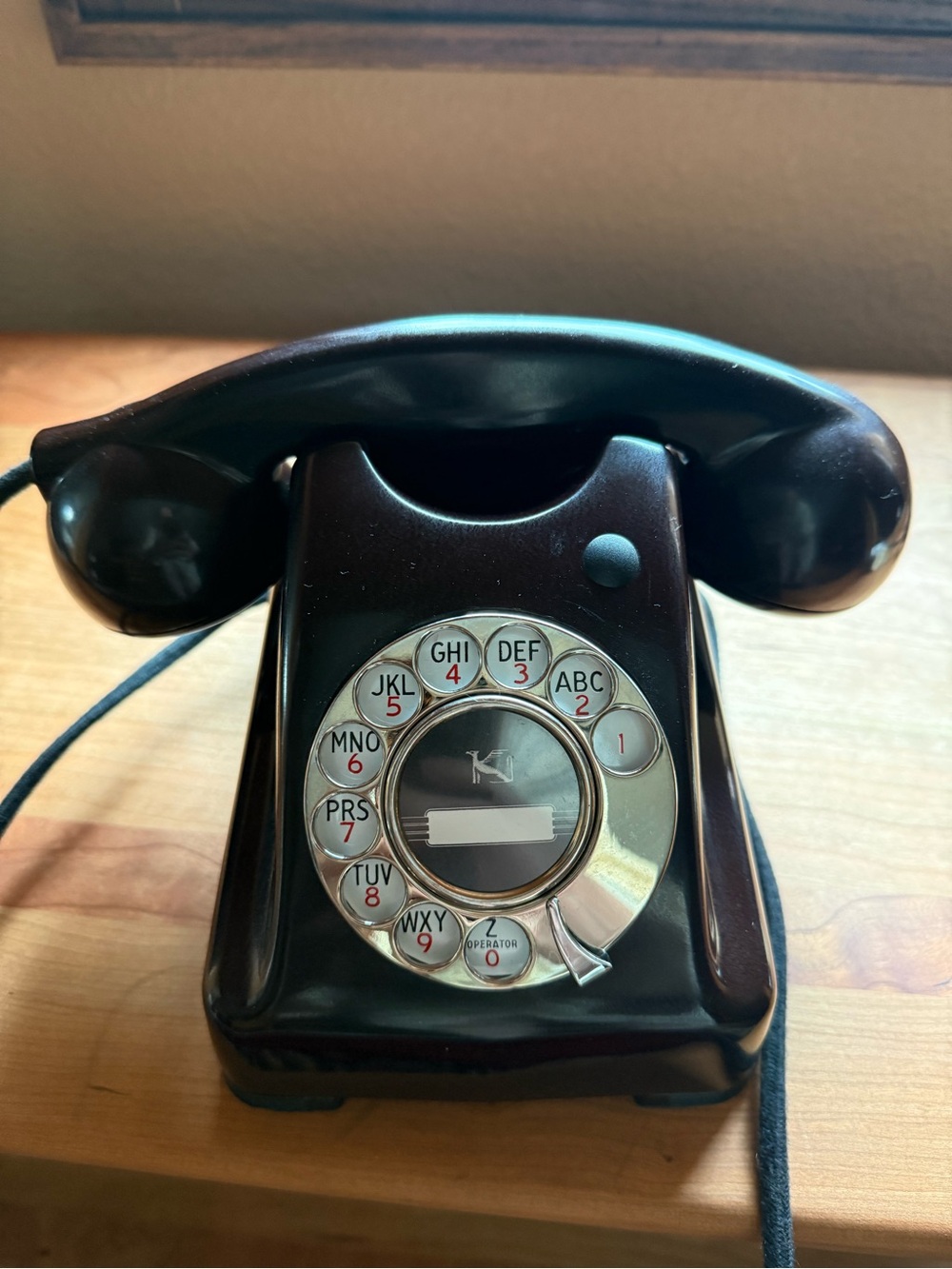 Vintage Kellogg Redbar 1000 Bakelite Rotary Phone w/Converter